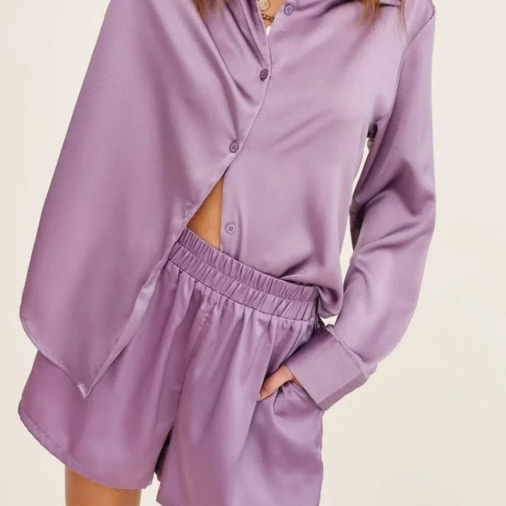 Mimosa Satin Shorts - Iris Small NWT